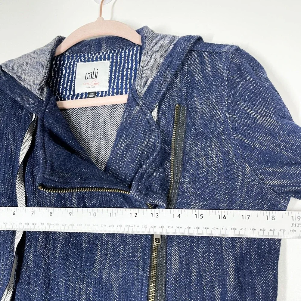 CAbi Women's Adventure Anorak Long Jacket Blue Zip Front Hooded #5100 Size‎ XS - Picture 5 of 7